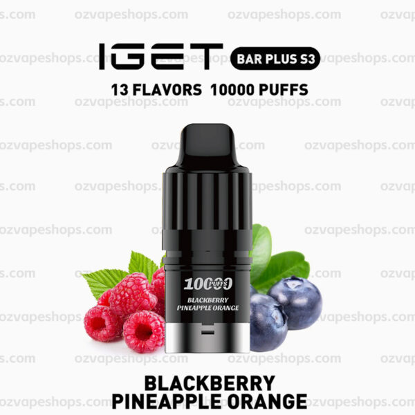 IGET Bar Plus S3 Pod - Blackberry Pineapple Orange